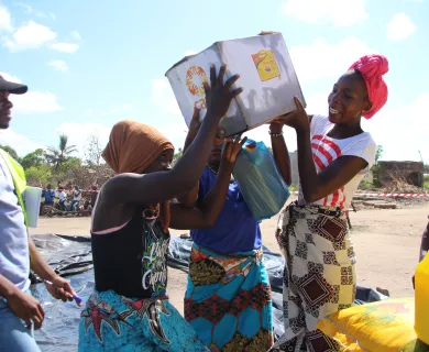 Women with CARE package Mozambique